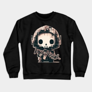 Kawaii retro pixel skull soldier Crewneck Sweatshirt